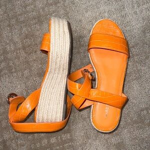 Marc Fisher Orange Platform Sandals